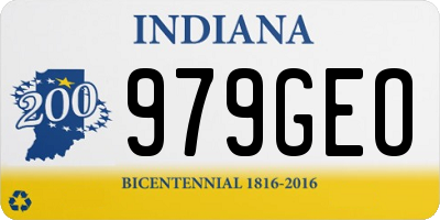 IN license plate 979GEO