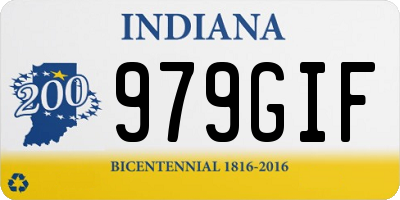 IN license plate 979GIF