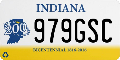 IN license plate 979GSC