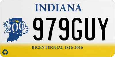 IN license plate 979GUY