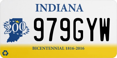 IN license plate 979GYW