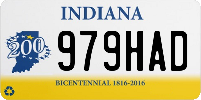 IN license plate 979HAD