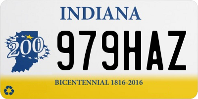 IN license plate 979HAZ