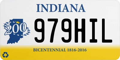 IN license plate 979HIL