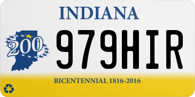 IN license plate 979HIR