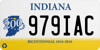 IN license plate 979IAC
