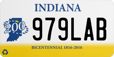 IN license plate 979LAB