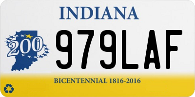 IN license plate 979LAF