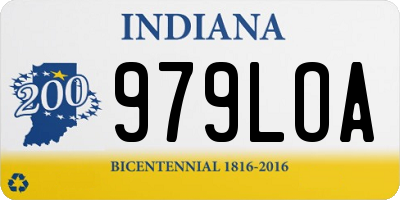 IN license plate 979LOA