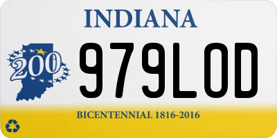 IN license plate 979LOD