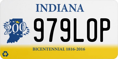 IN license plate 979LOP