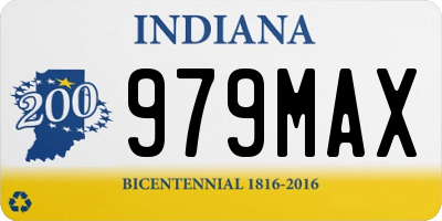 IN license plate 979MAX