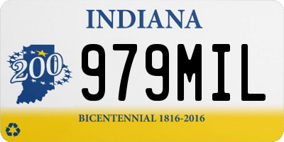 IN license plate 979MIL