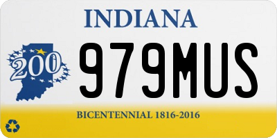 IN license plate 979MUS