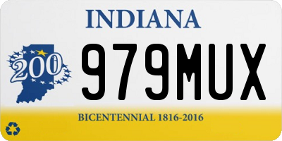 IN license plate 979MUX