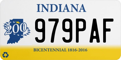 IN license plate 979PAF