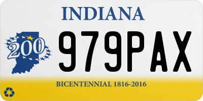 IN license plate 979PAX