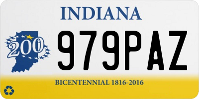 IN license plate 979PAZ