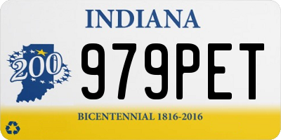 IN license plate 979PET