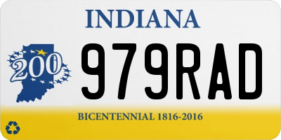 IN license plate 979RAD