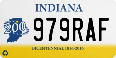 IN license plate 979RAF