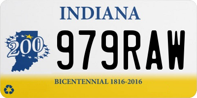 IN license plate 979RAW