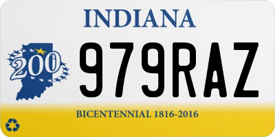 IN license plate 979RAZ