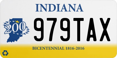 IN license plate 979TAX