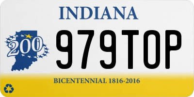 IN license plate 979TOP