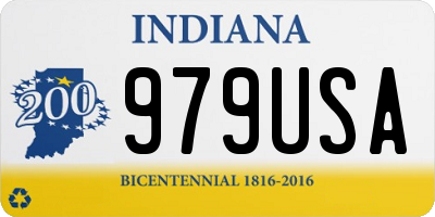 IN license plate 979USA