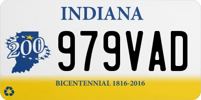 IN license plate 979VAD