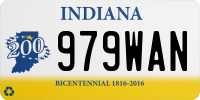 IN license plate 979WAN