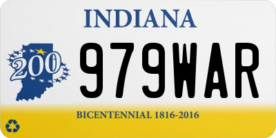 IN license plate 979WAR