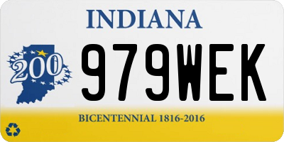 IN license plate 979WEK