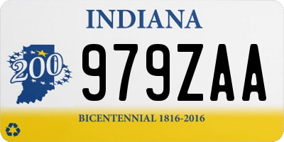 IN license plate 979ZAA