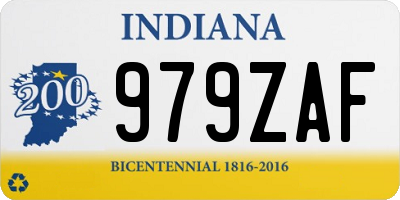IN license plate 979ZAF
