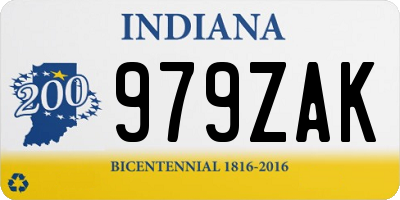 IN license plate 979ZAK