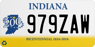 IN license plate 979ZAW
