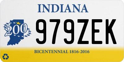 IN license plate 979ZEK
