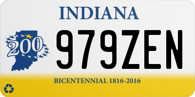 IN license plate 979ZEN