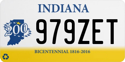 IN license plate 979ZET