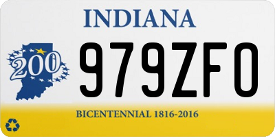 IN license plate 979ZFO