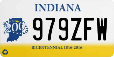 IN license plate 979ZFW