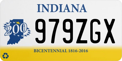IN license plate 979ZGX