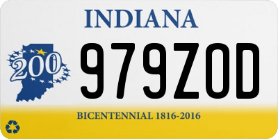 IN license plate 979ZOD