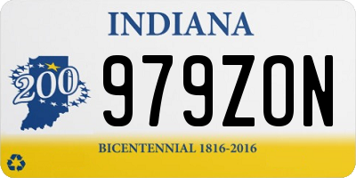 IN license plate 979ZON