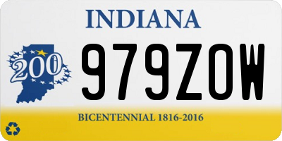 IN license plate 979ZOW