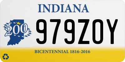 IN license plate 979ZOY