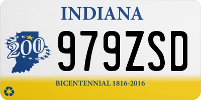 IN license plate 979ZSD