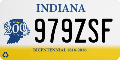 IN license plate 979ZSF